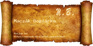 Maczák Boglárka névjegykártya